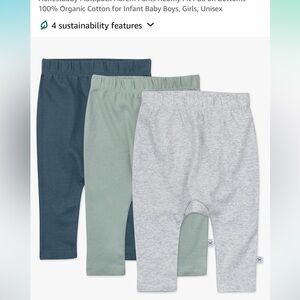 HonestBaby Multipack Harem Pants Pull on Bottoms 100% Organic Cotton for Infant